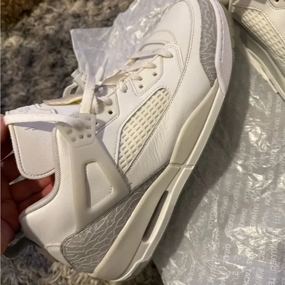 Jordan Men's Cream High-Top Sneakers - Picture 2 of 6